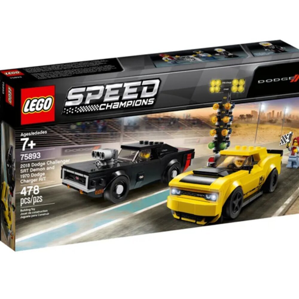 Lego Speed Champion 75893 2018 Dodge Challenger SRT Demon and 1970 Dodge Charger